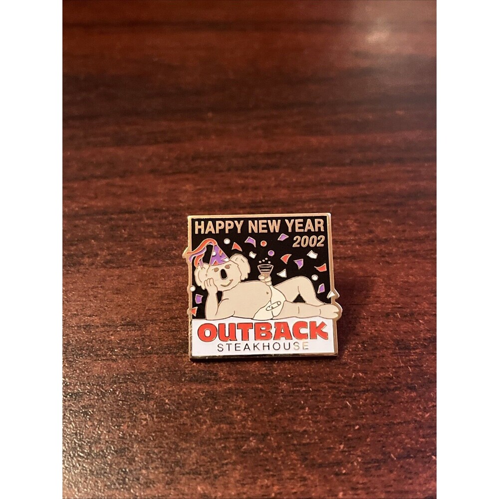 Outback Steakhouse Happy New Year 2002 Koala Lapel Hat Pin‎